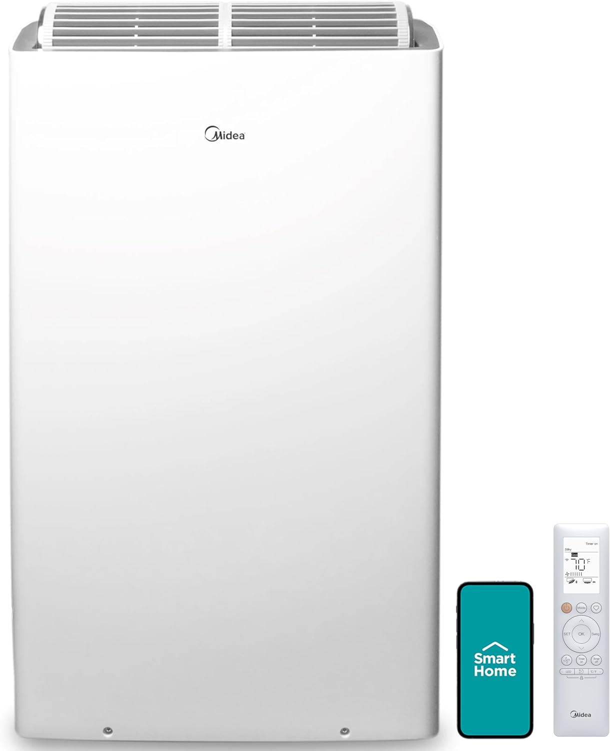 Midea Duo 14,000 BTU (12,000 BTU SACC) High Efficiency Inverter Quiet Portable Air Conditioner,with Heat up to 550 Sq. Ft., with Remote Control & Window Kit (Renewed)