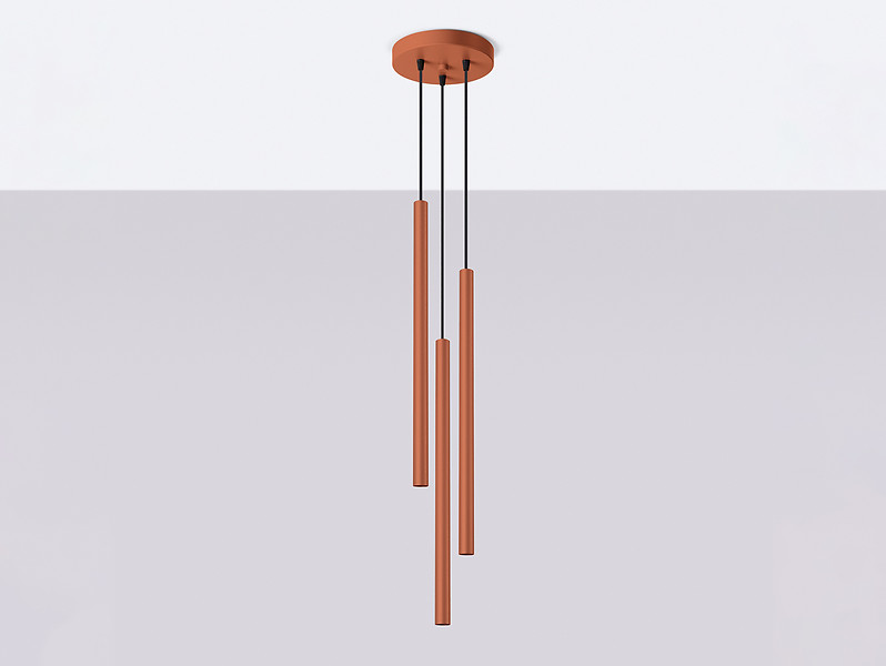 Lampa wisząca Pastelo 3-punktowa stalowa 104 cm czerwona