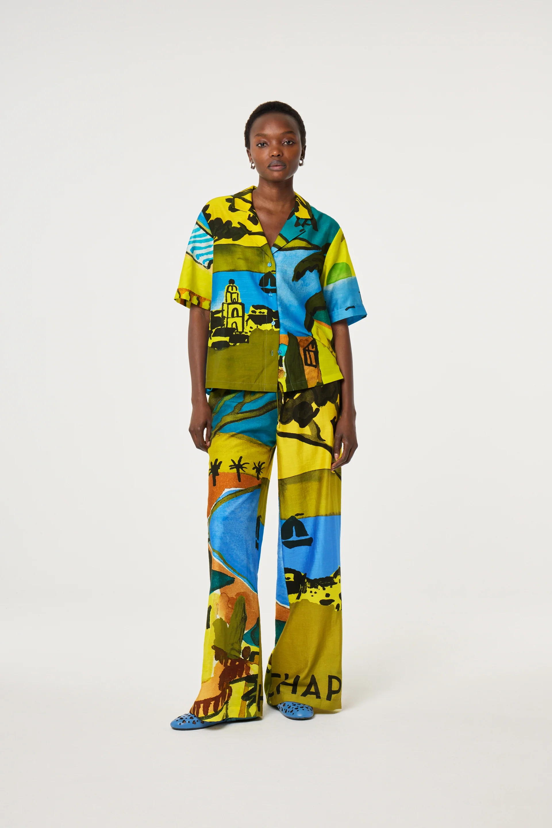 Brock Blouse | Yellow/Blue