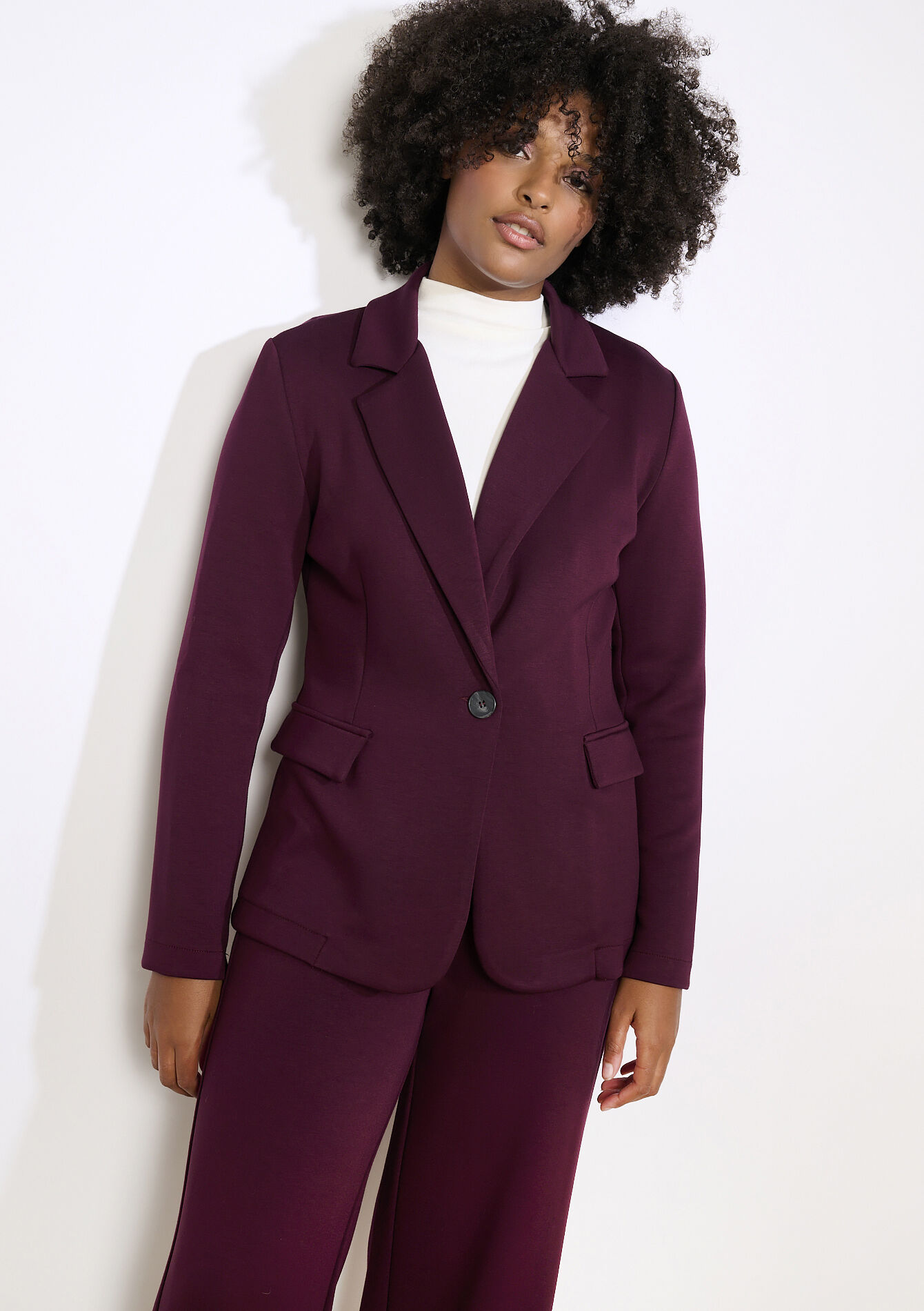 Rechte blazer met structuur