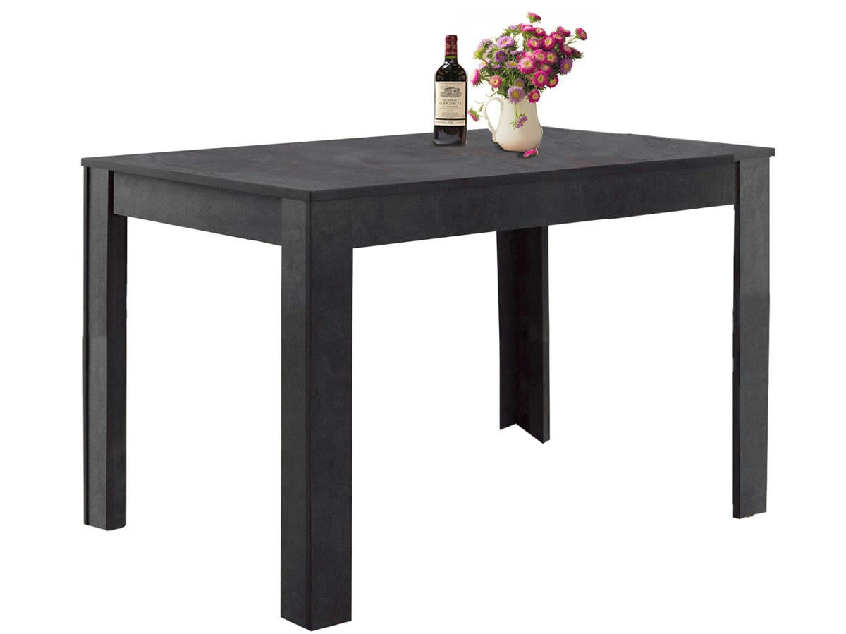 LYNN - Table de salle à manger 120x80 cm 6 personnes en MDF ardoise