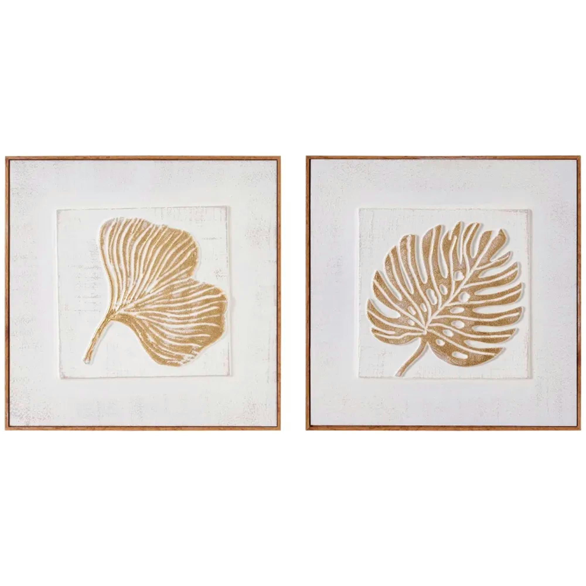 - Set de 2 tableaux décoratifs reliefs sur toile 41.5x2x41.5cm
