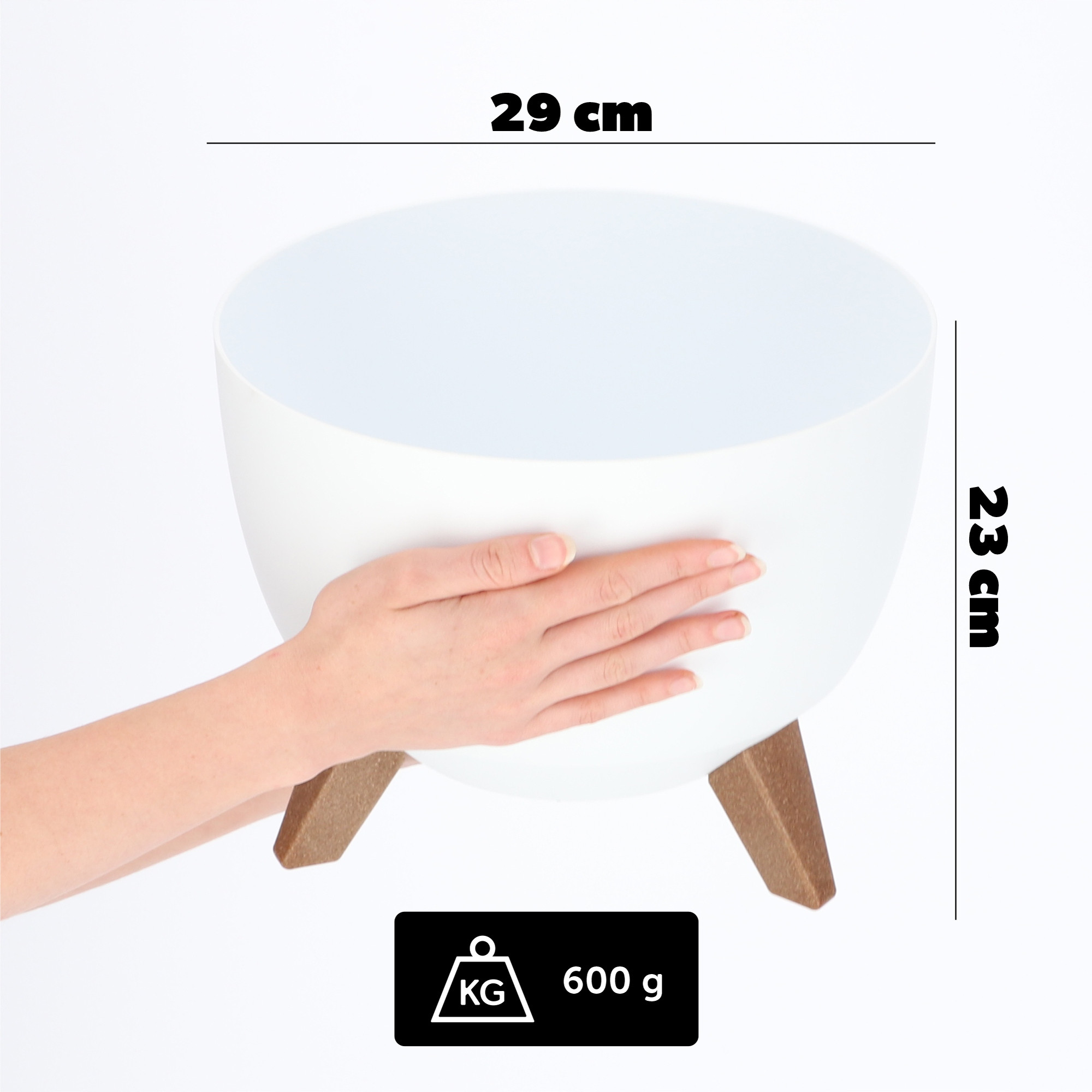 Doniczka Osłonka Na Kwiaty z Wkładką Nóżki 29cm