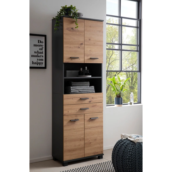 Hochschrank »Palermo«, anthrazit, (BxHxT): 59,8 x 180,9 x 32,6 cm