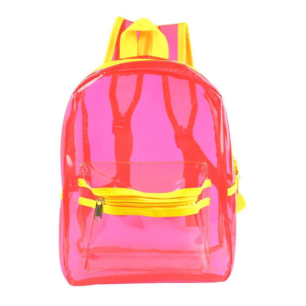 Sac à dos OMG rose et jaune transparent