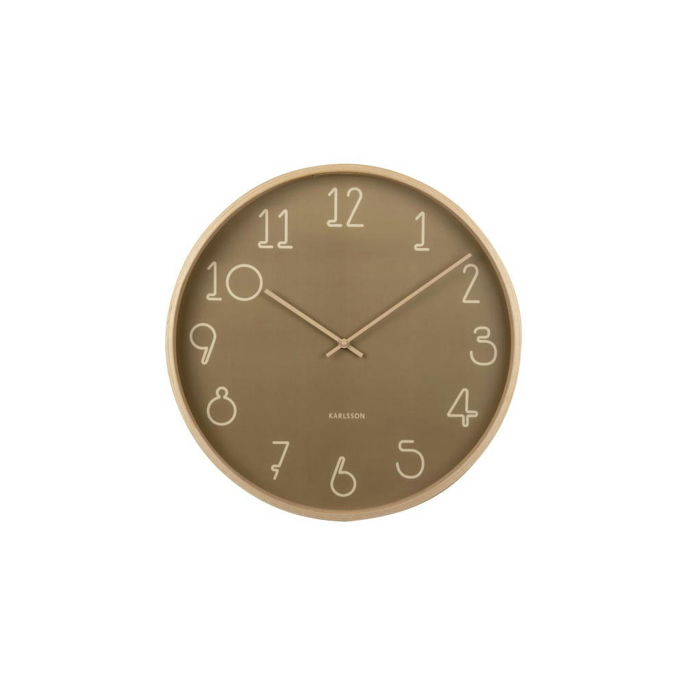 SENCILLO - Horloge aux nombres graphiques D40cm vert