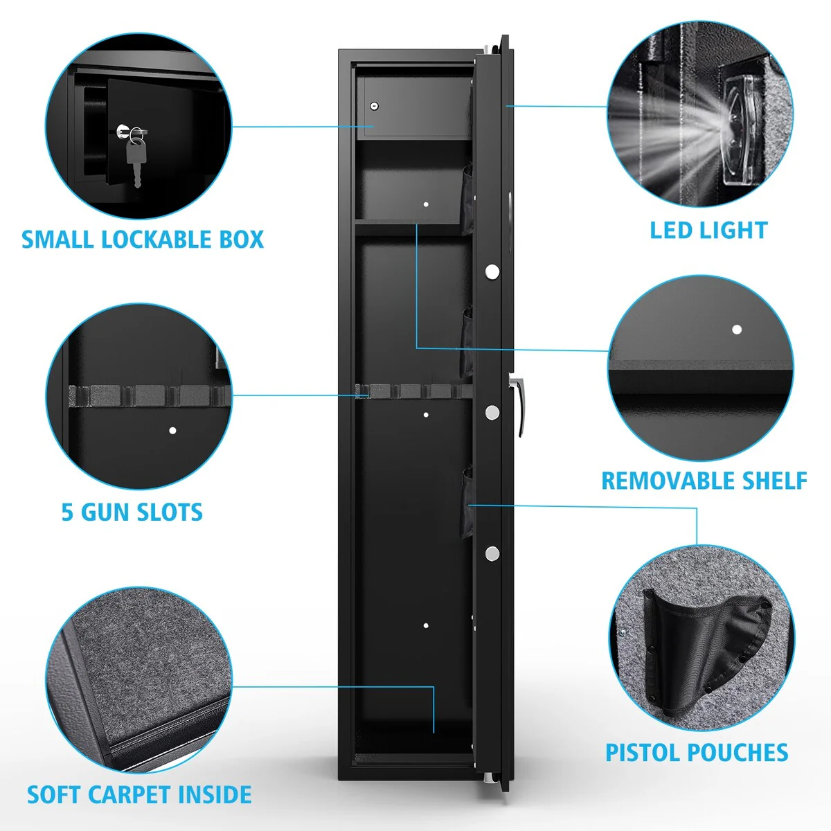 Large Capacity Metal Rifle Gun Safe,Security Cabinet Rifle Gun Safe With Digital Lock