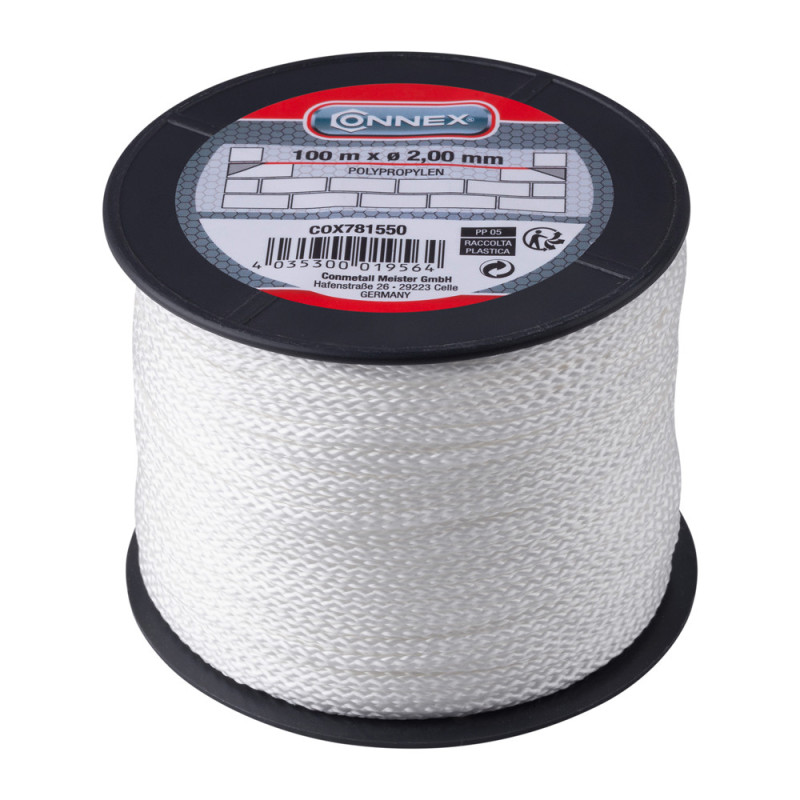 Cordeau en polypropylène blanc Ø 2 mm 100 m CONNEX