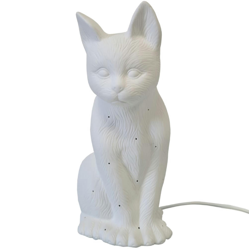 CHAT - Lampe à poser blanche chat