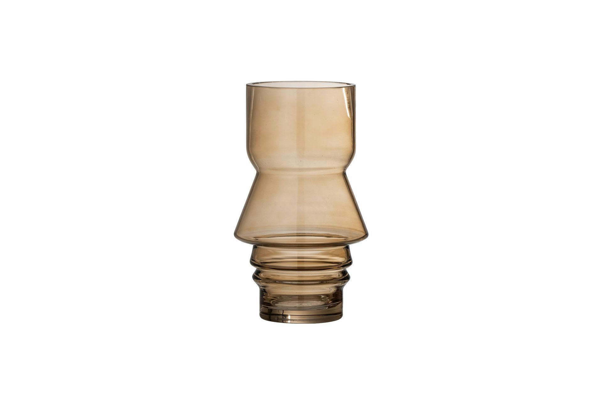 ZALLA - Vase en verre brun H20cm