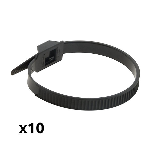 Lot de 10 colliers de câblage 9x 350mm - Noir - Zenitech