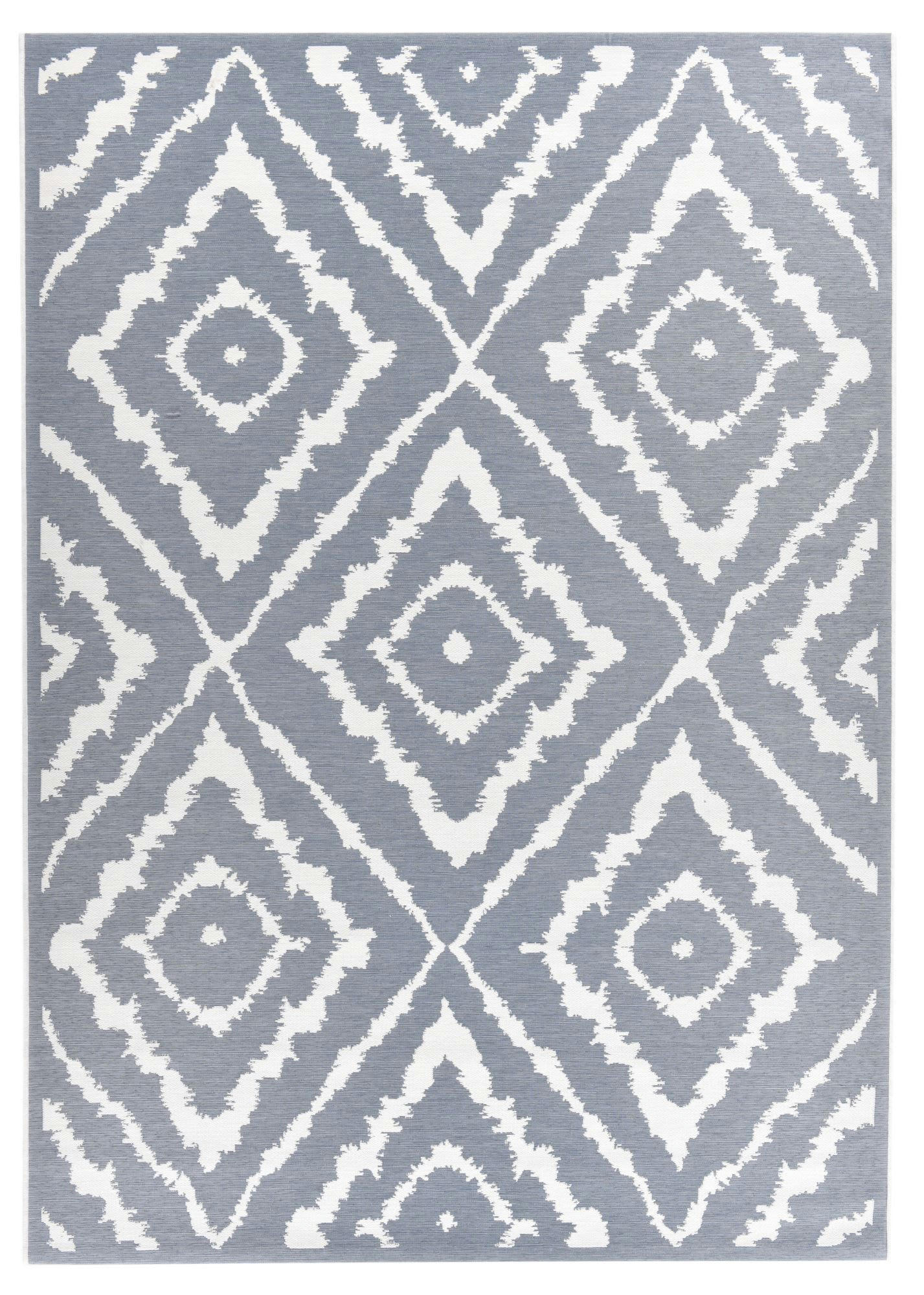 GARDEN - Tapis moderne outdoor d'extérieur tissé plat bleu 123x180