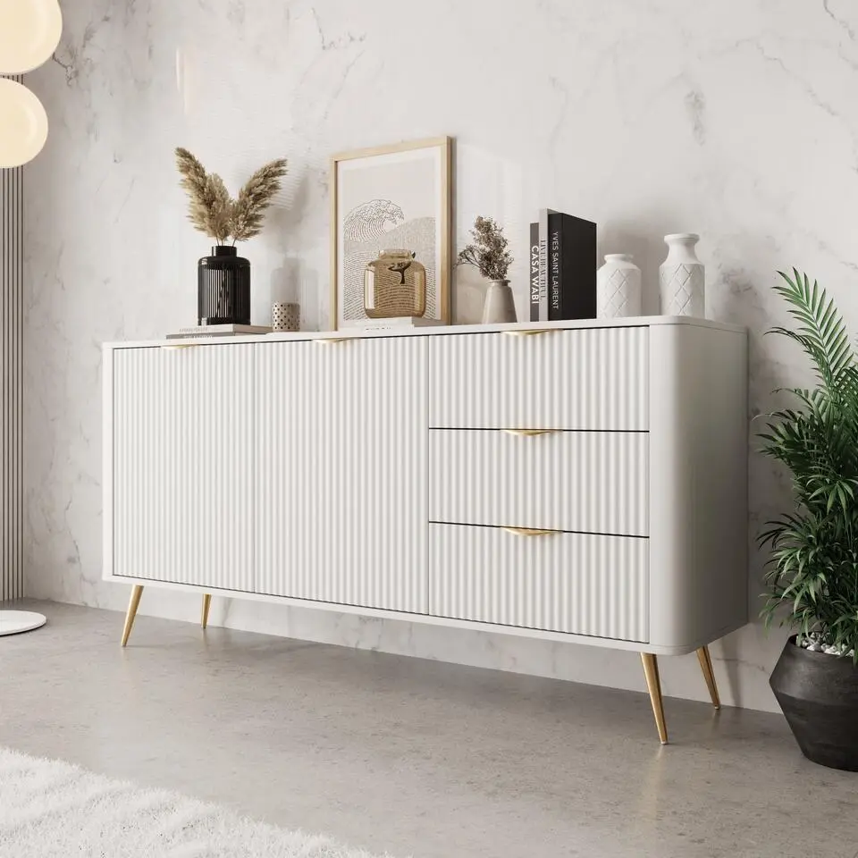 Meubella - Lima - Dressoir - Wit - 163 cm