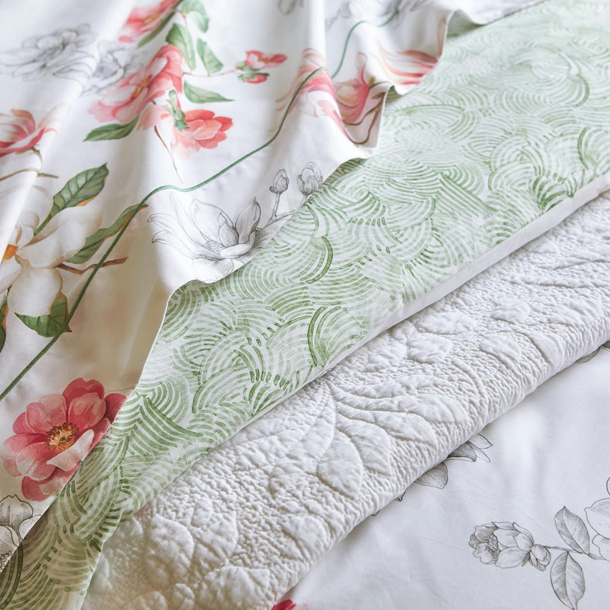 VILLANDRY - Housse de couette percale rose clair 140x200 cm