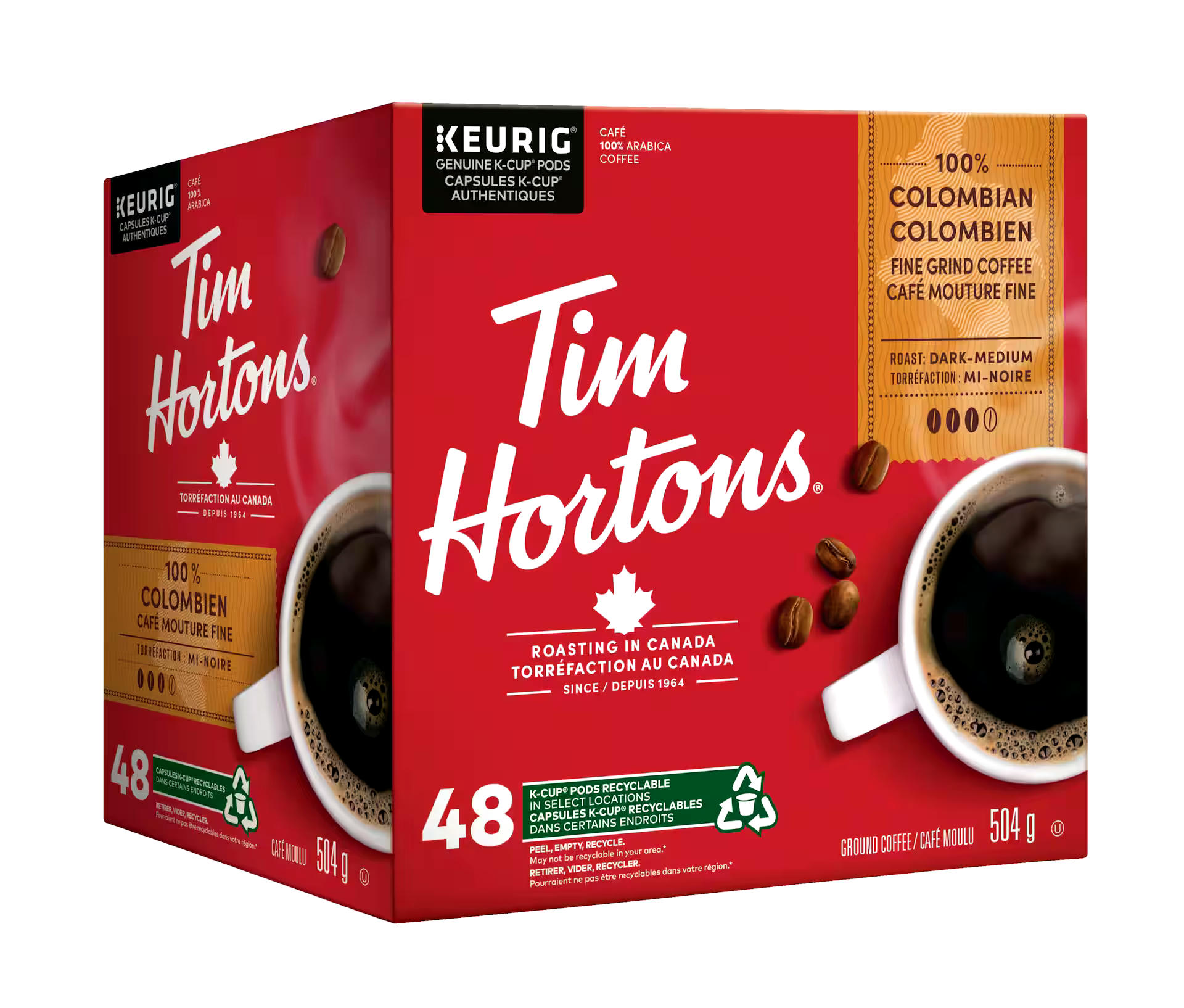 Keurig Tim Horton's 100% Colombian Dark Medium Roast K-Cup® Coffee Pods, 504-g, 48-pk
