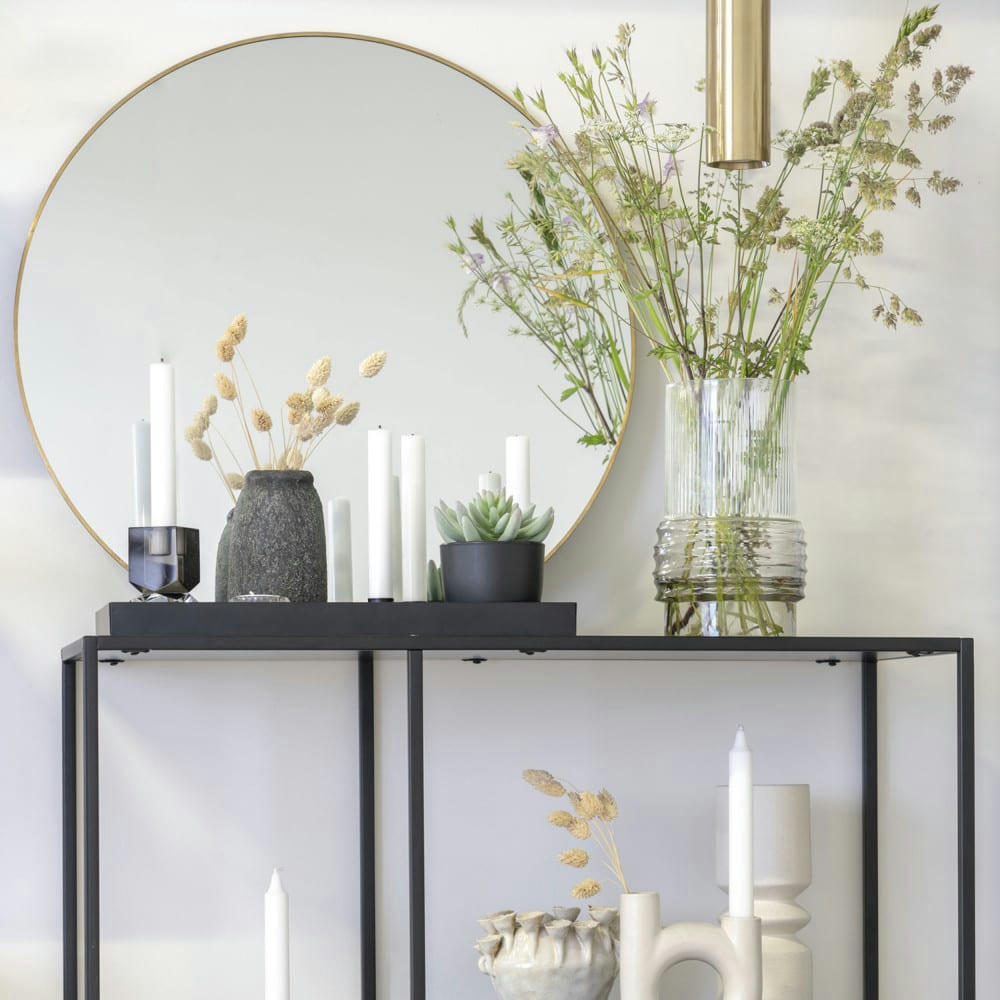 VELAS - Lot de 3 vases en terre cuite à effet vieilli gris foncé