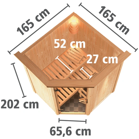 Sauna »Tartu«, inkl. 9 kW Saunaofen mit externer Steuerung, für 3 Personen