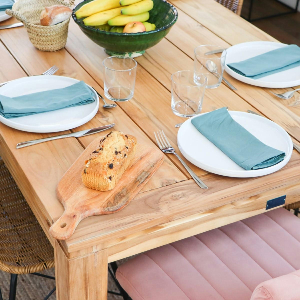 STELLA INDOOR - Table à manger en teck 4 à 6 personnes 160 cm