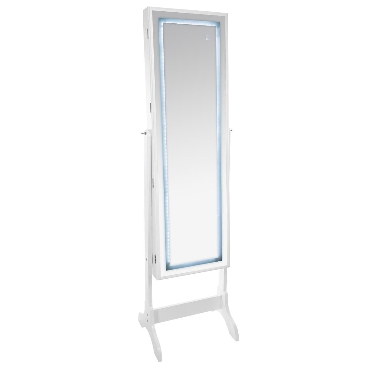 Jewellery box LED, glass White, 47x155 cm