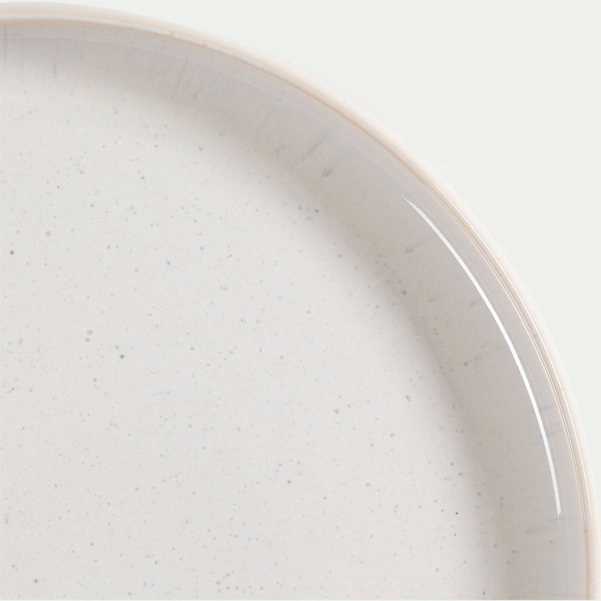 PITTA - Assiette plate en grès moucheté D26,5cm - blanc