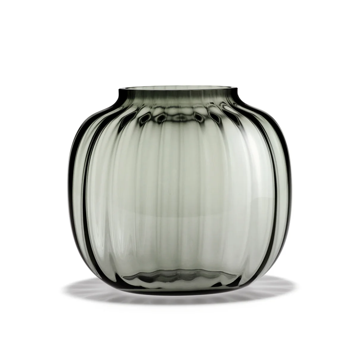 Holmegaard - Primula Vase, oval, H 17,5 cm, smoke
