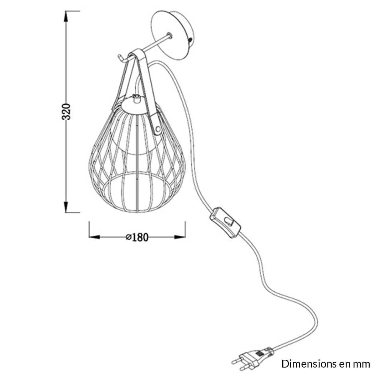 SCRATCHY - Applique de tete de lit en métal noir