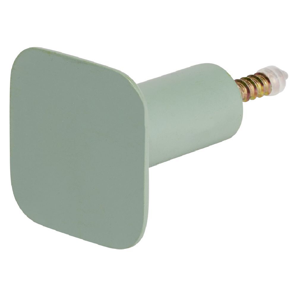 Patère murale carrée vert sauge polyrésine 4,3x4,3cm
