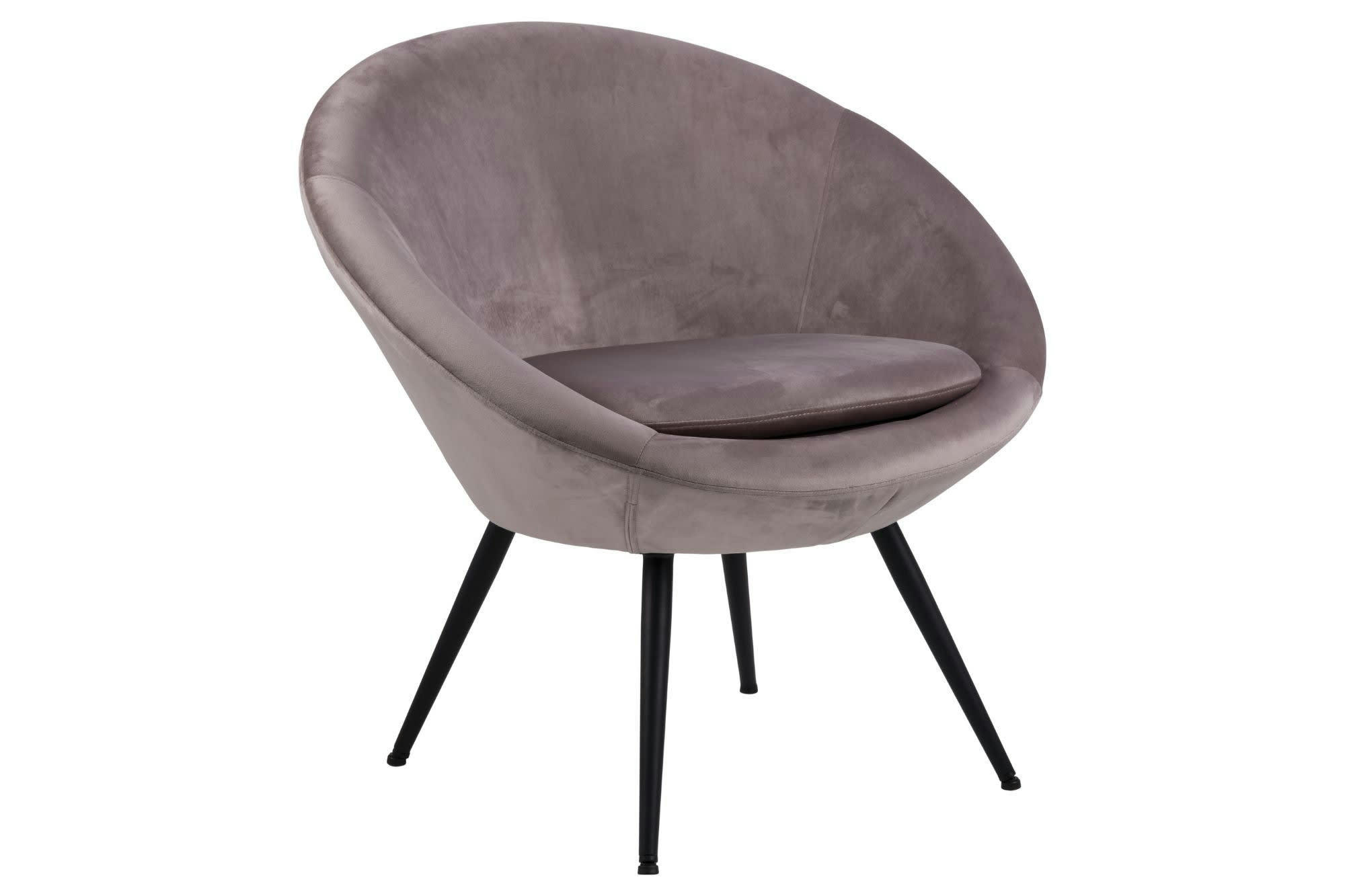 AMY - Fauteuil lounge en velours et métal