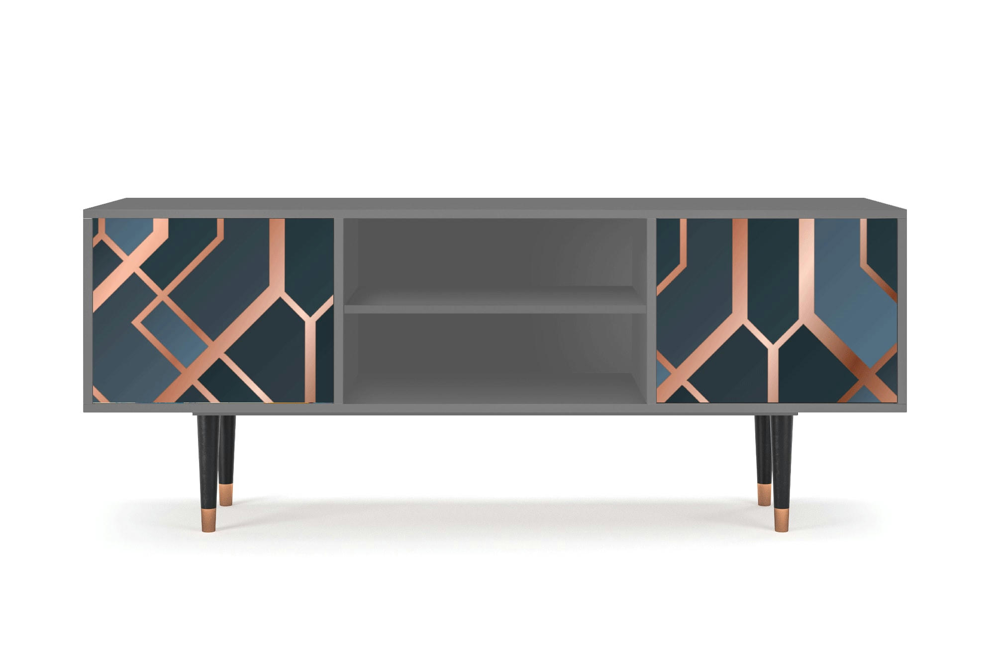 ASHY 1920' - Meuble TV  bleu-vert 2 portes L 170 cm