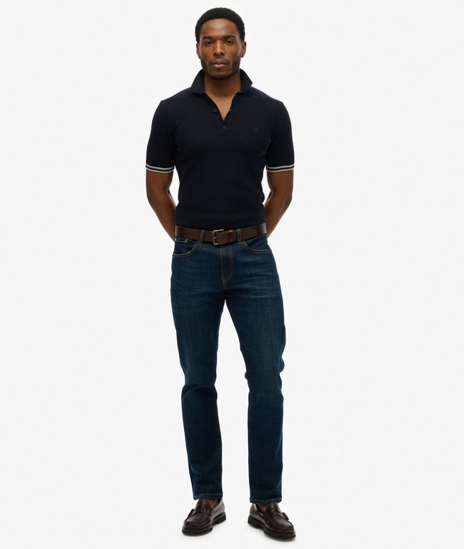 Knitted Texture Short Sleeve Polo Shirt