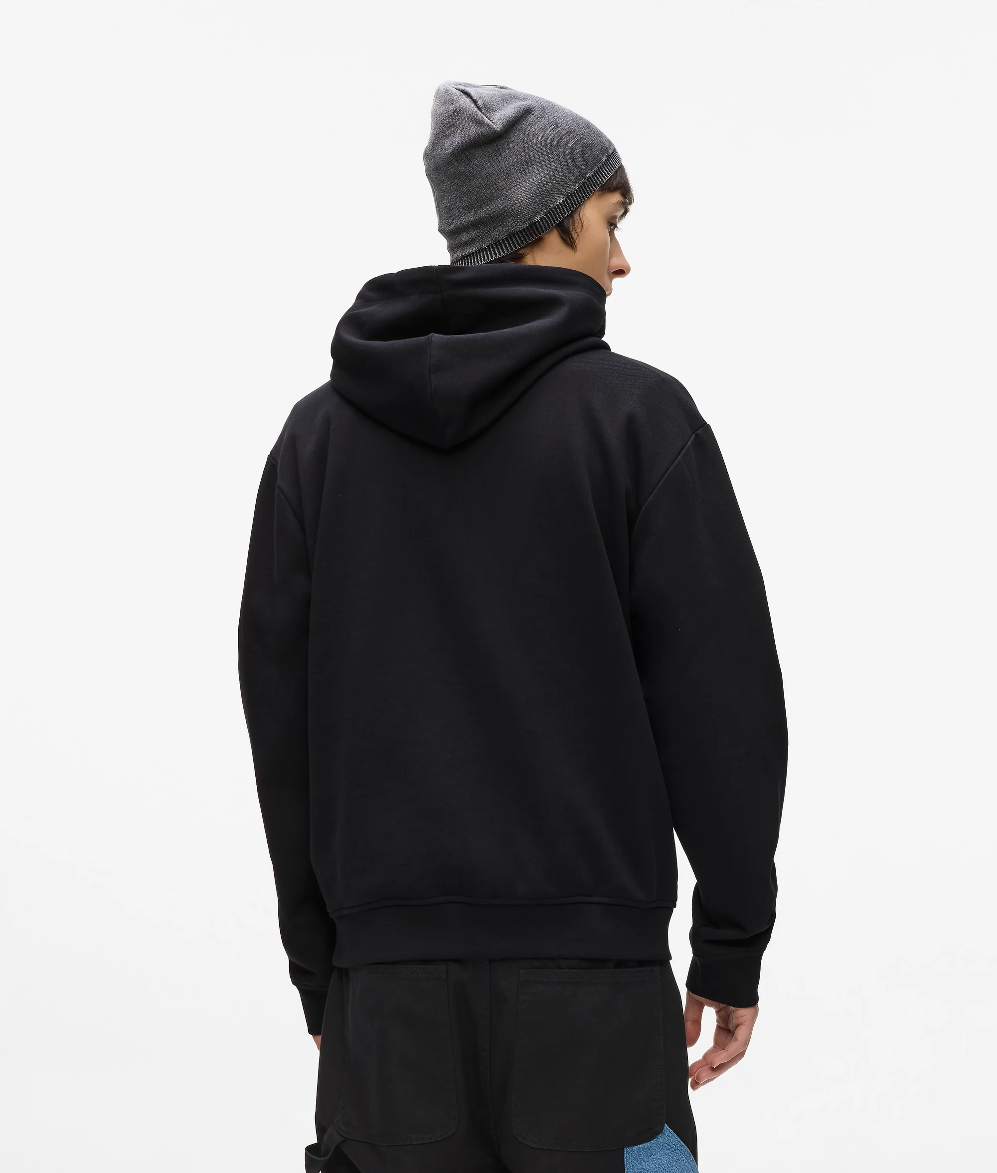 Sweat à capuche avec poche en denim