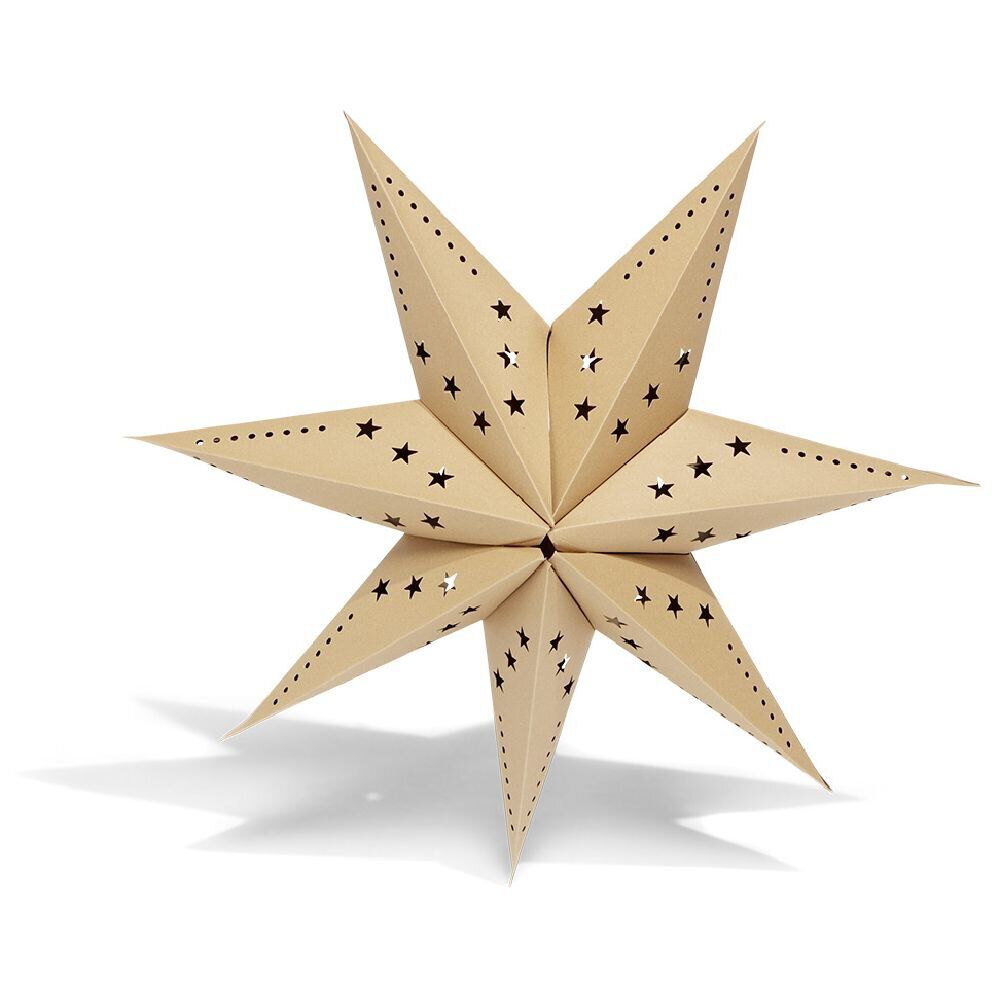 étoile pliante à suspendre beige et blanc H80cm