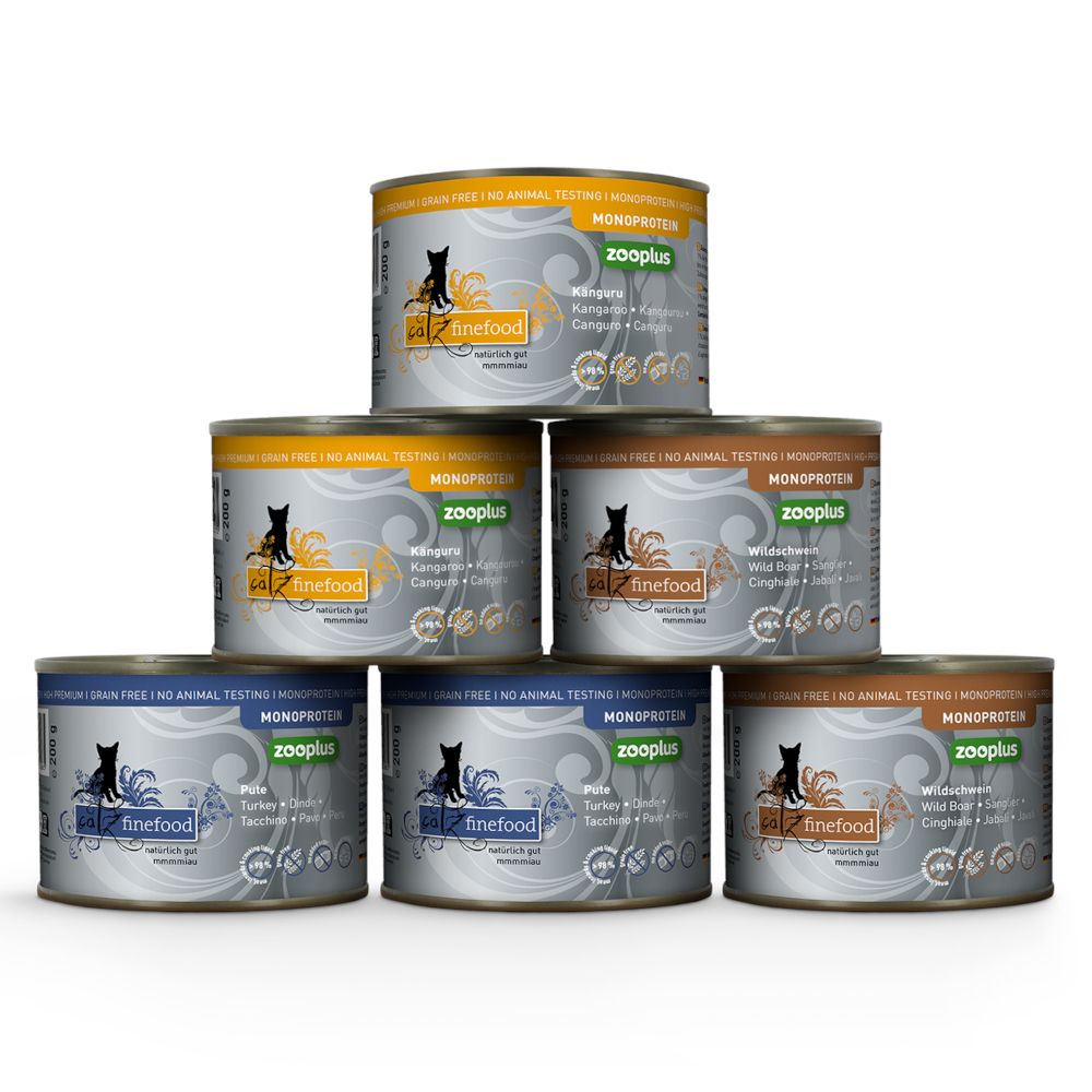 Mixed Pack catz finefood Monoprotein zooplus 6 x 200g