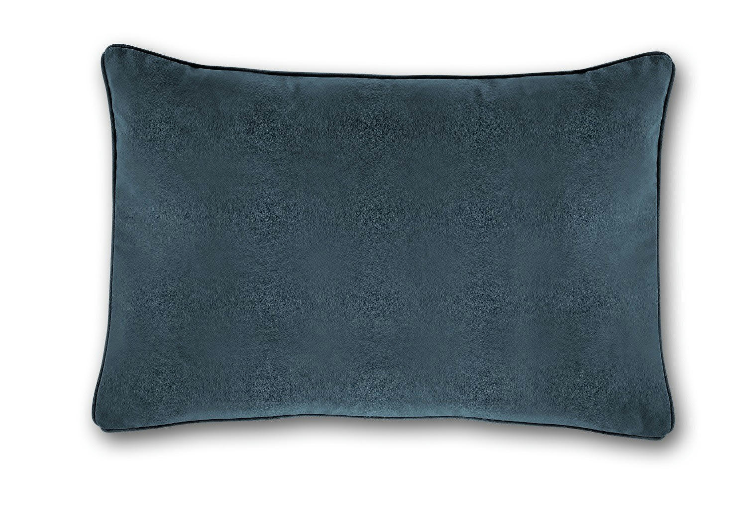 - Coussin velours zippé en polyester bleu pétrole 40x60cm