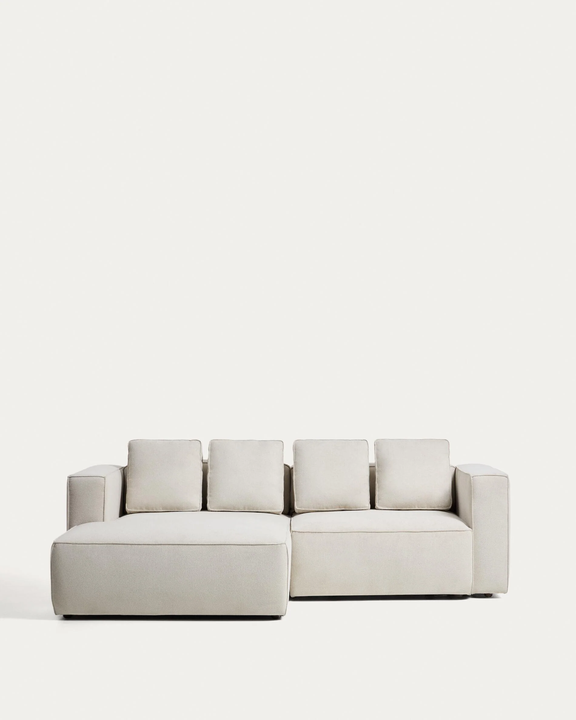 Marela beige chenille 3-seater sofa bed with left chaise longue 236cm FSC Mix Credit