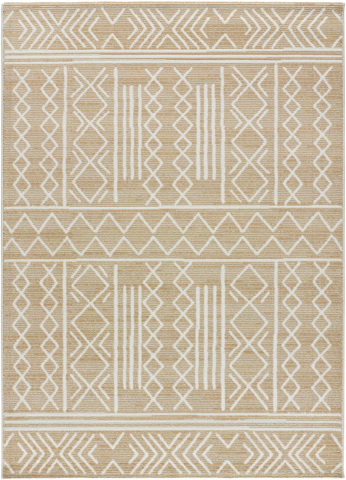 TIBET - Tapis éthnique beige, 80X150 cm