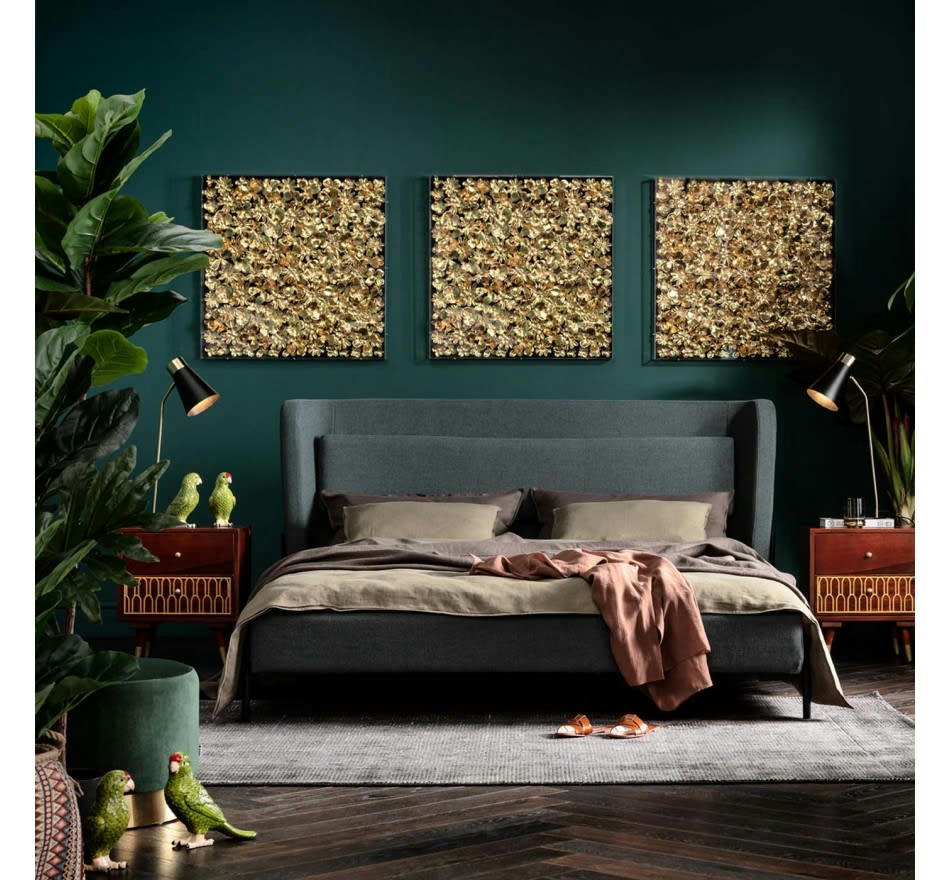 TIVOLI - Lit 160x200 en tissu vert