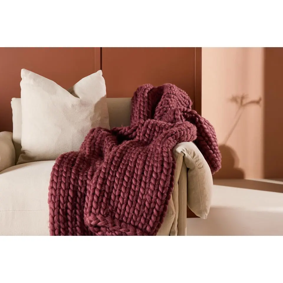 Plaid Burgundy Stof - 170x130cm - Kate