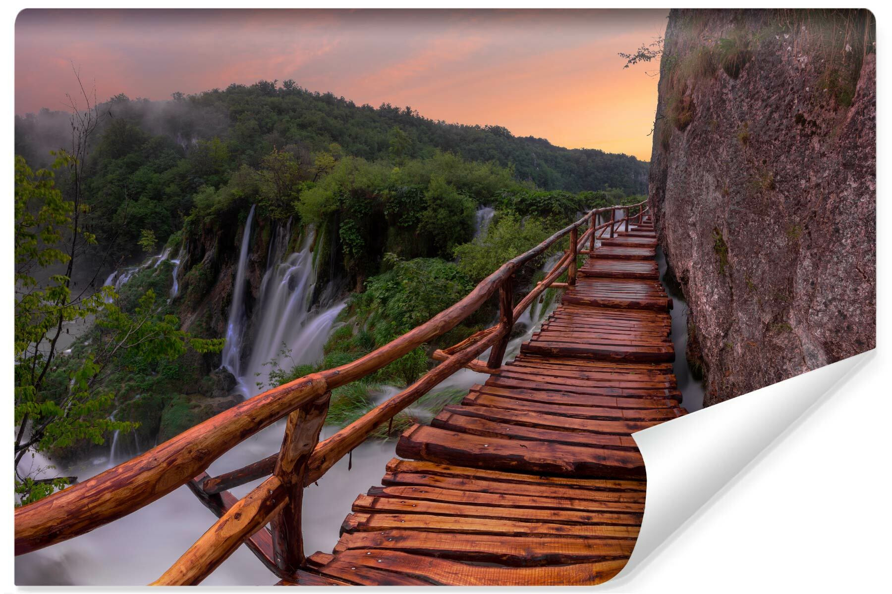Fototapeta Widok Na Chorwackie Wodospady 3D 90x60cm