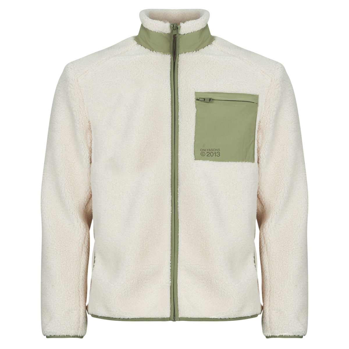 Only & Sons  - ONSDALLAS SHERPA - Beige / Green