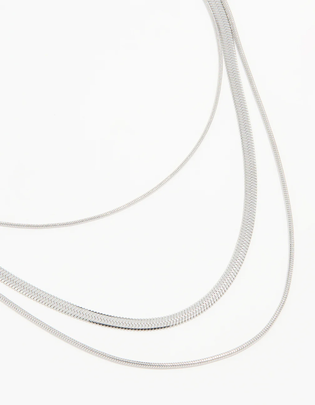 Waterproof Stainless Steel Triple Row Chain Necklace