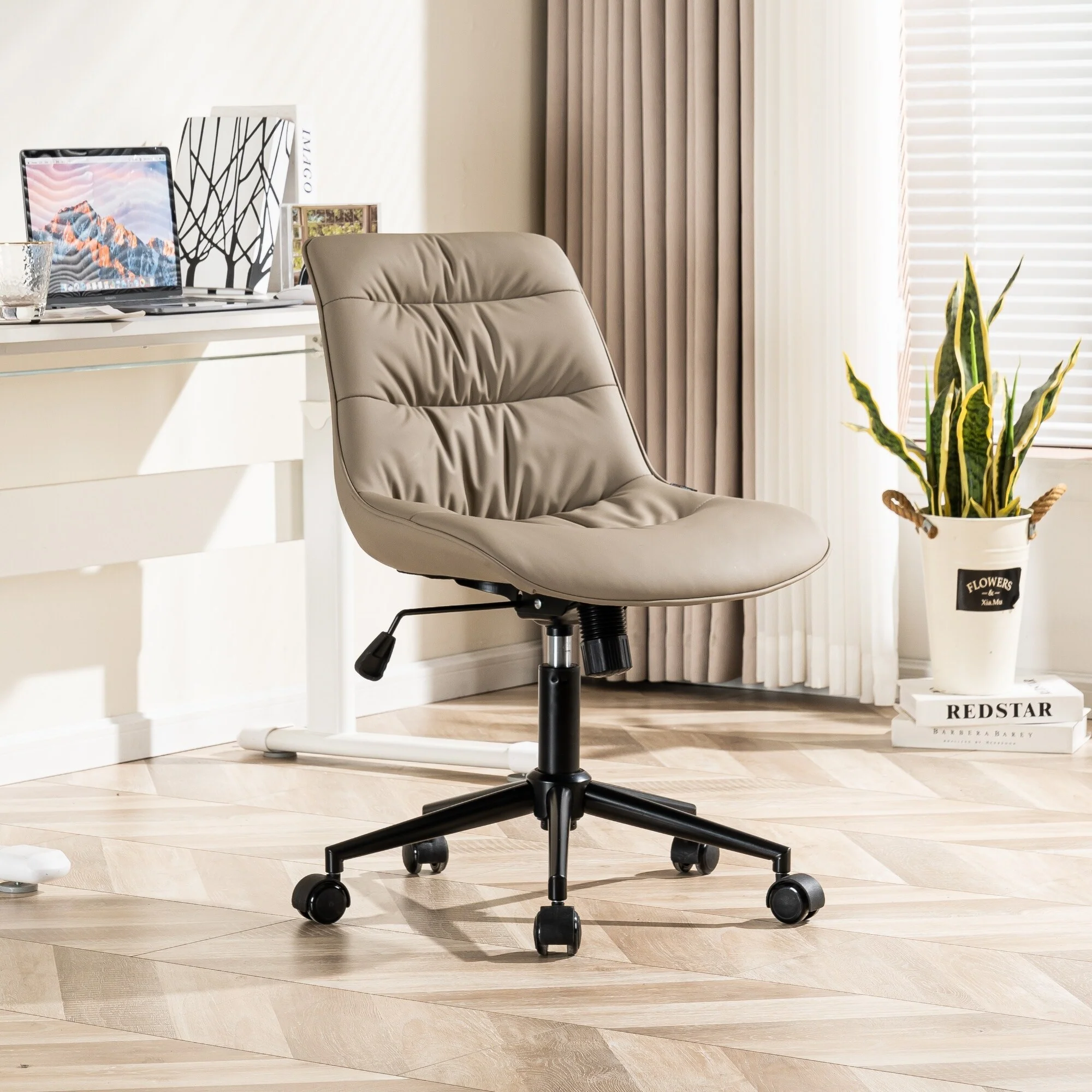 Ergonomic Office Chair, Faux Leather Desk Chair, Swivel Computer Chair