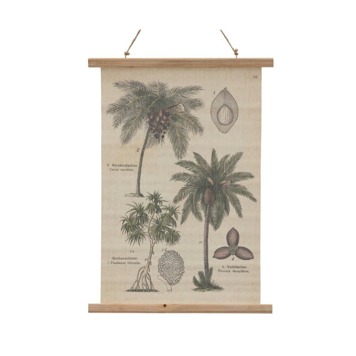 - Décoration murale à suspendre toile botanique palmiers sur baguettes