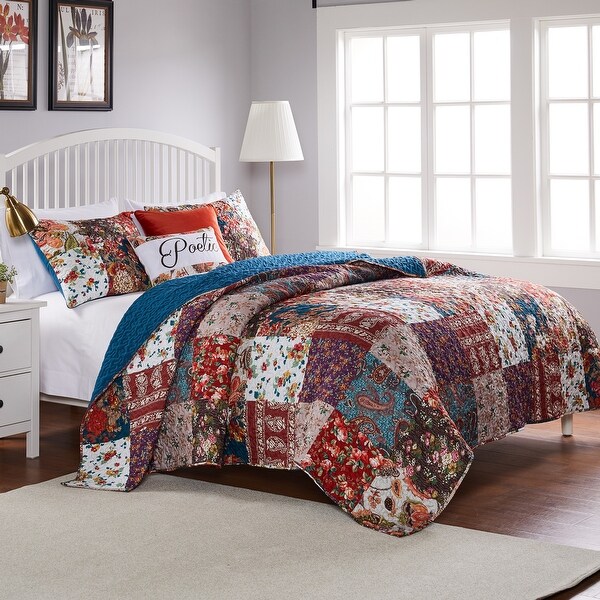Barefoot Bungalow Poetry Classic Reversible Quilt Set