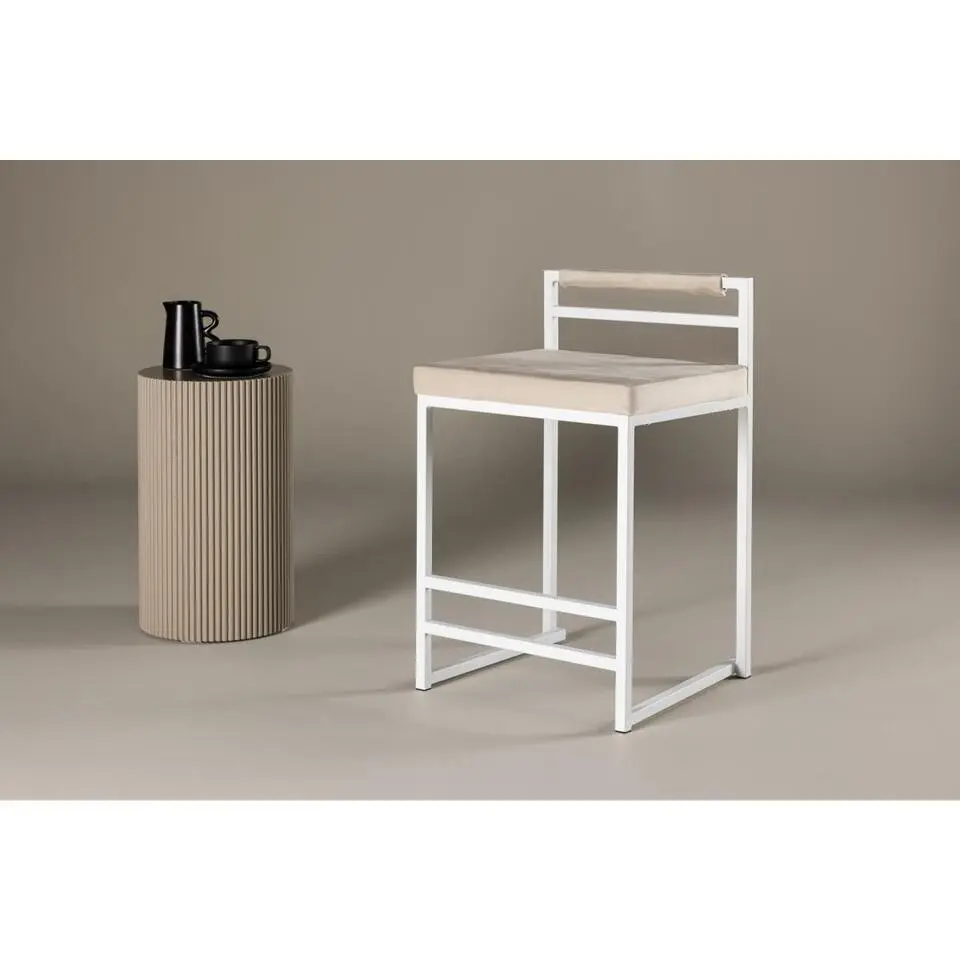 Svea - Pano barkruk 58 cm - velvet - beige