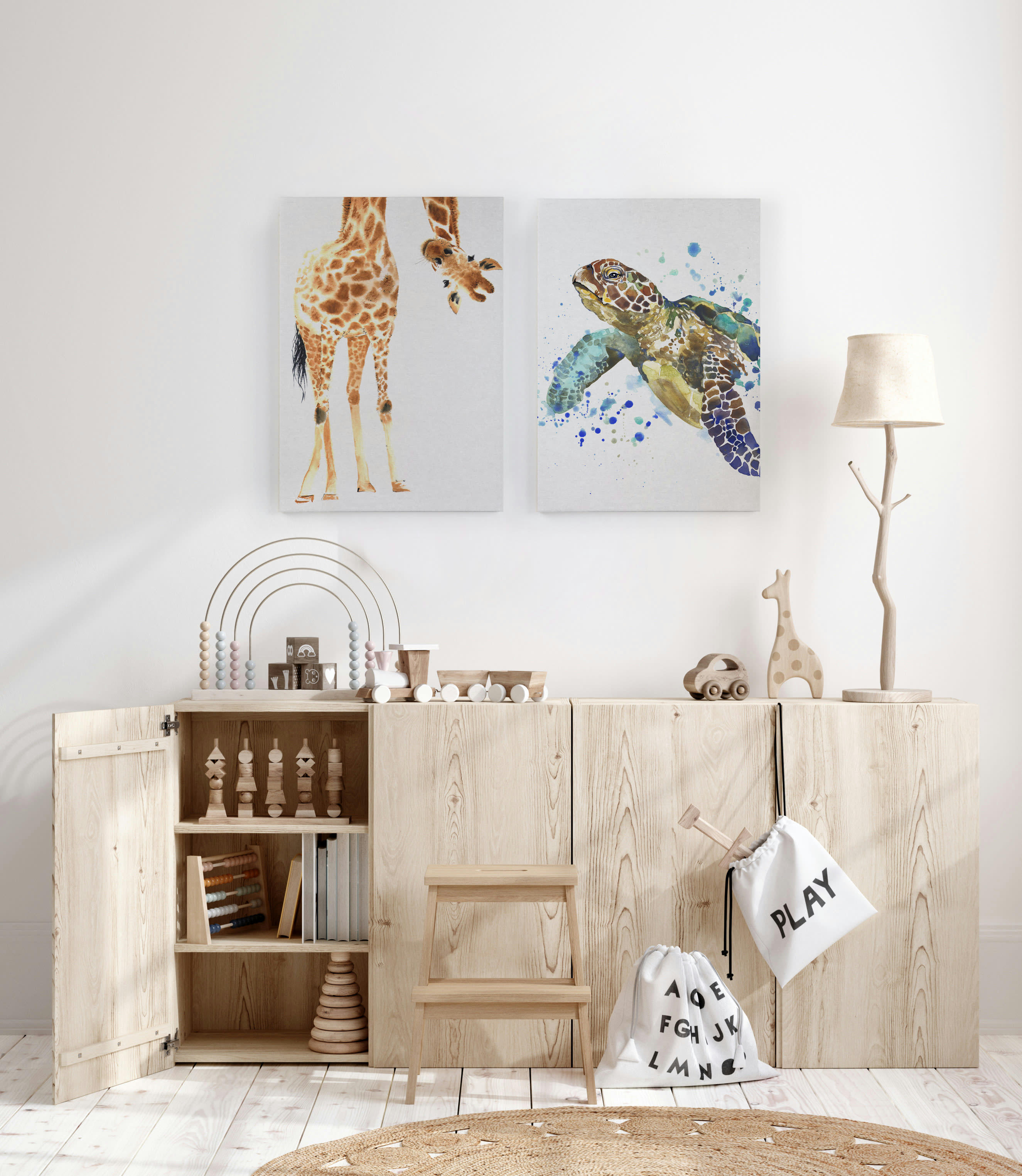 LIENZO 60X40 (GIRAFFE) - Peinture sur toile 60x40 Imprimé girafe