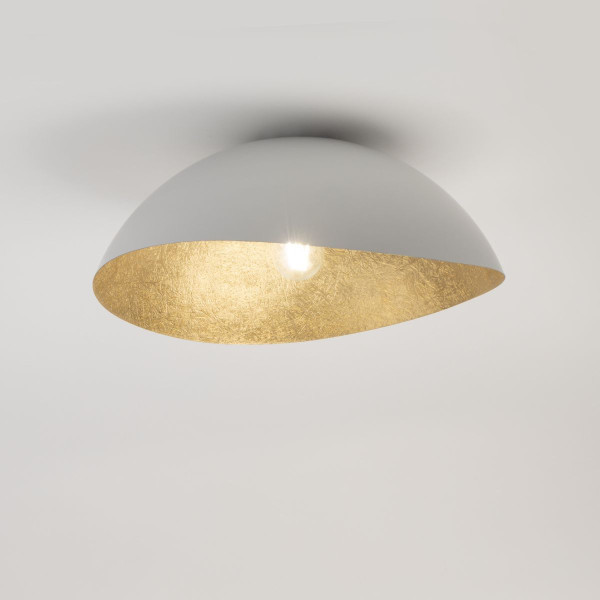 Lampa sufitowa biało-złota Solaris 1xE27x15W wym: 13x32x33 cm Sigma