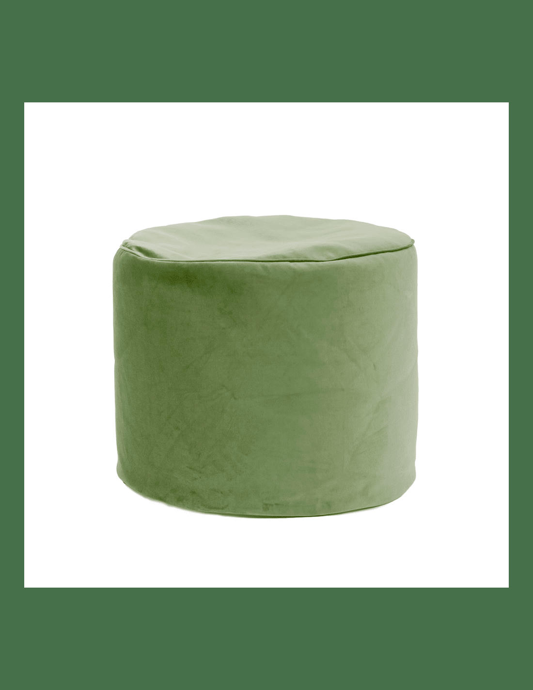 JUMBO VELVET - Pouf rond d'intérieur en velours sauge