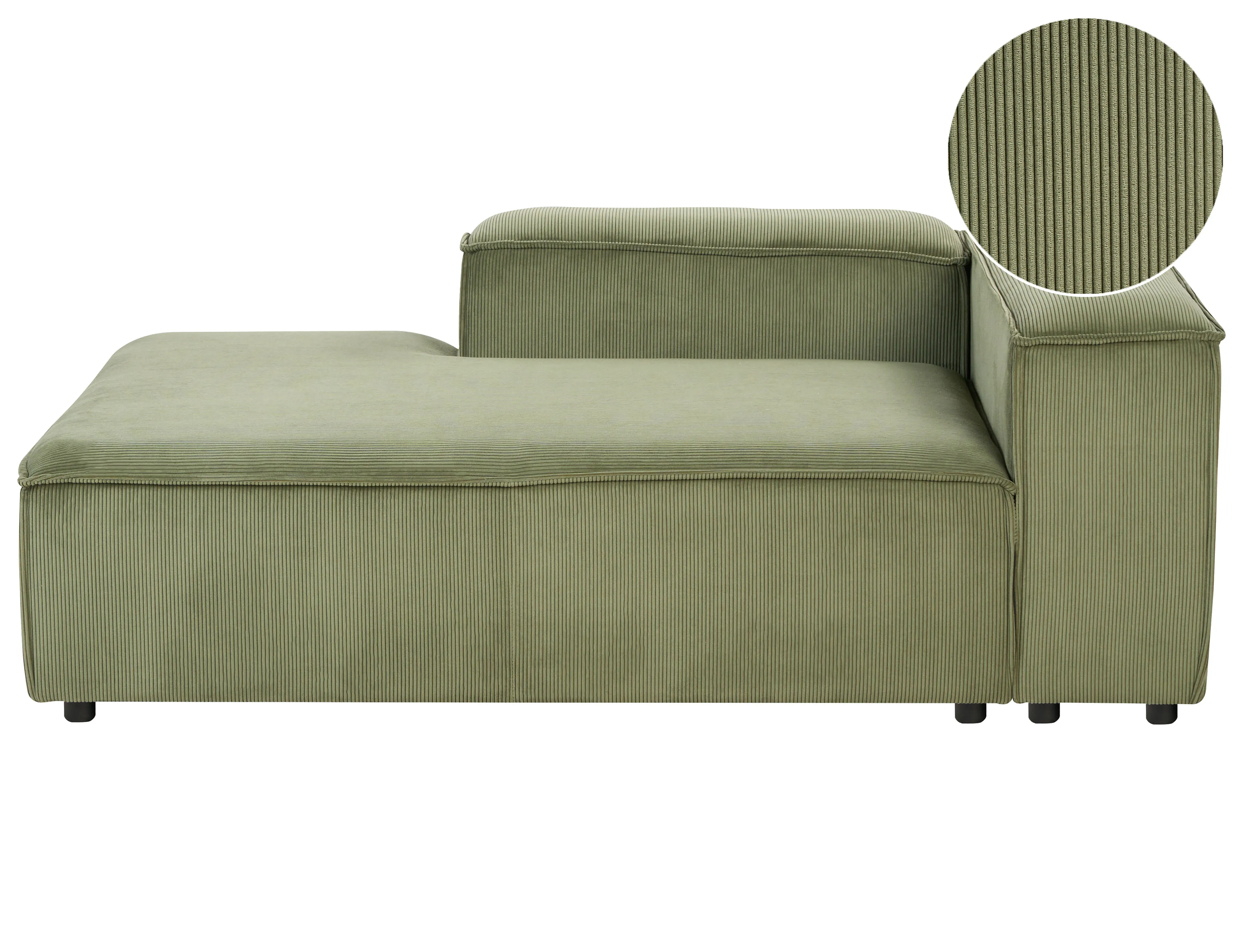 Right-Hand Chaise Longue ARDAL Corduroy Green