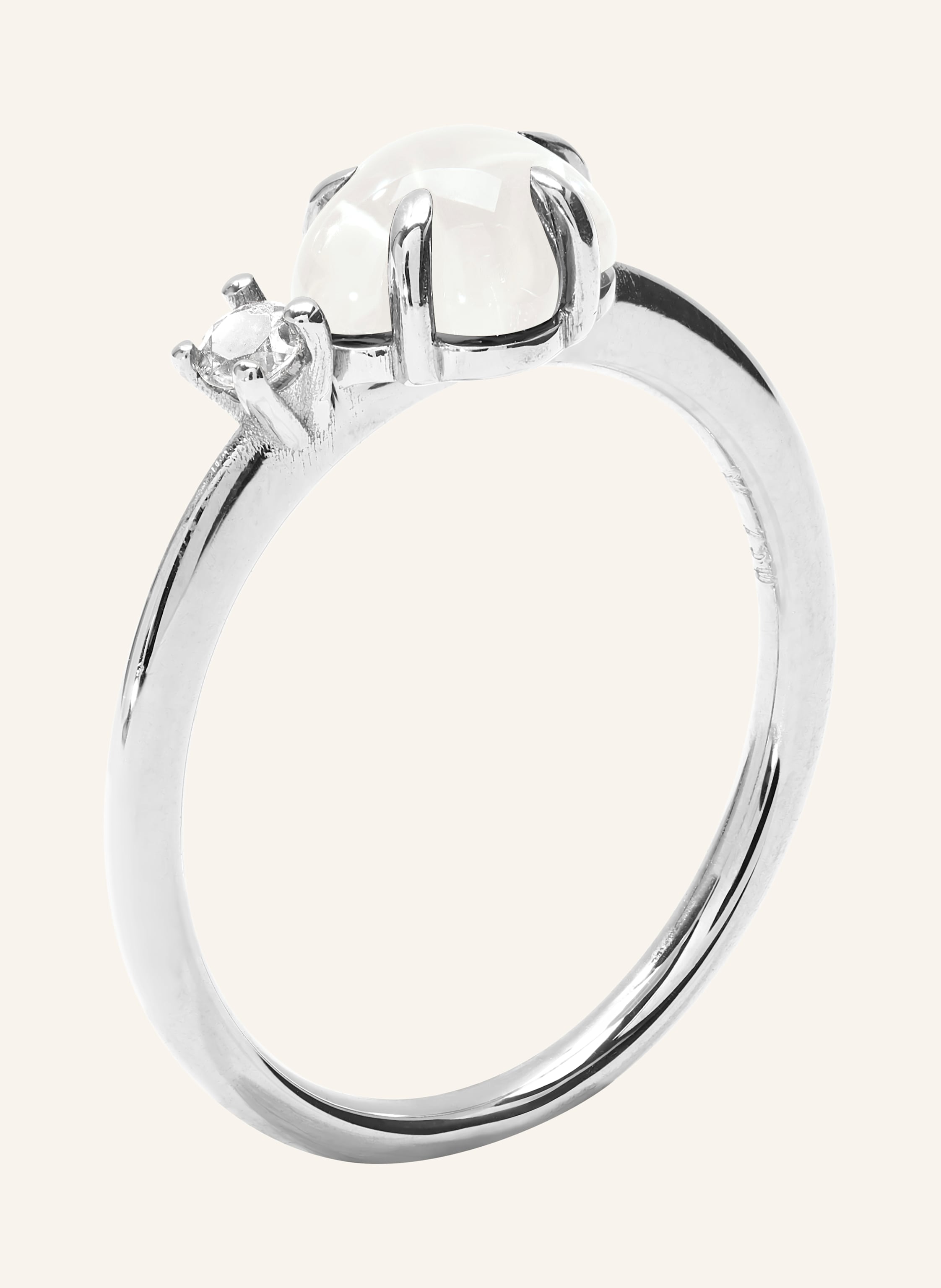 VIERI Ring WOLKE MILCHQUARZ BRILLANT MITTELGROß